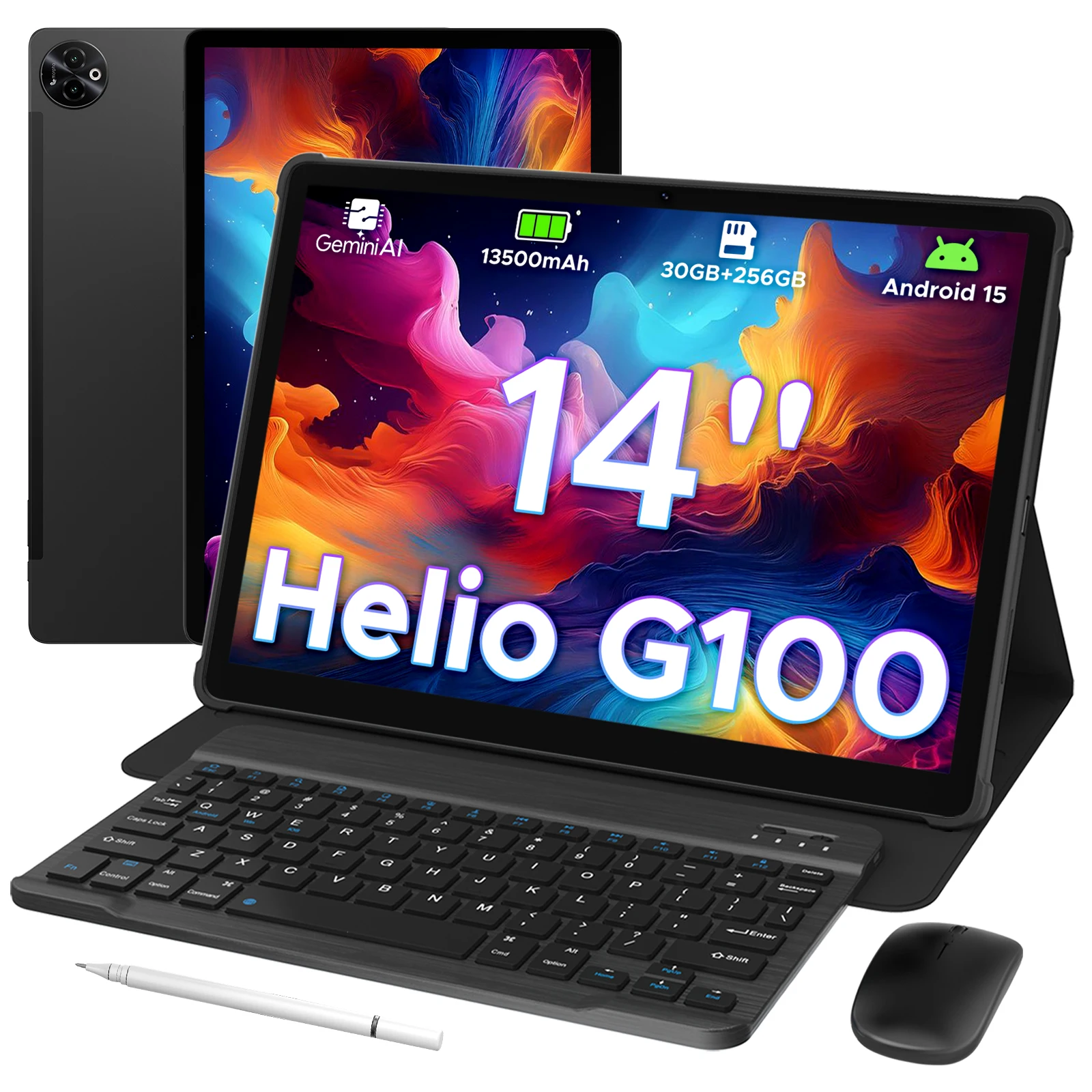 2 IN 1 DOOGEE Tab E3 Max Tablet PC Android 15 Gemini AI 14'' 2.1K Display 8GB 256GB 13500mAh Battery High quality quad speakers